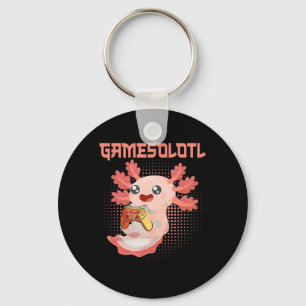 Gamesolotl Axolotl Video Gamer Kawaii Pastel Goth Schlüsselanhänger