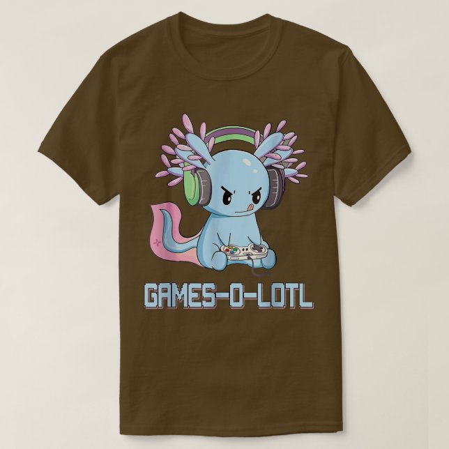 Gamesolotl Axolotl Video Gamer Kawaii Pastel Goth T-Shirt (Design vorne)