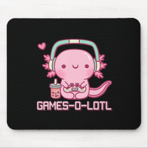 Gamesolotl Axolotl Video Games Kawaii Anime Gamer Mousepad