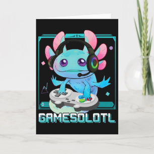 Gamesolotl Axolotl Videospieler Kawaii Pastel Goth Karte