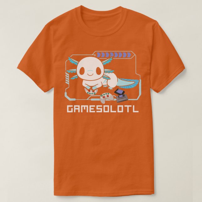 Gamesolotl Funny Axolotl Video Gaming Animal T-Shirt (Design vorne)