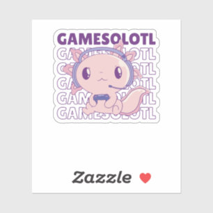 Gamesolotl Funny Axolotl Word Spiel für Gamer Aufkleber