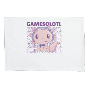 Gamesolotl Funny Axolotl Word Spiel für Gamer Kissenbezug