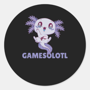 Gamesolotl Funny Axolotl Word Spiel für Gamer Runder Aufkleber