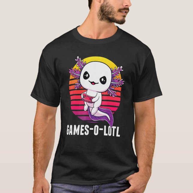 Gamesolotl Gamer Axolotl Video Games Salamander T-Shirt (Vorderseite)