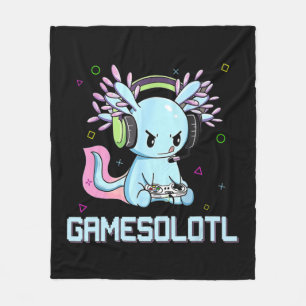 Gamesolotl Niedlich Axolotl Video Gamer Kawaii Ani Fleecedecke