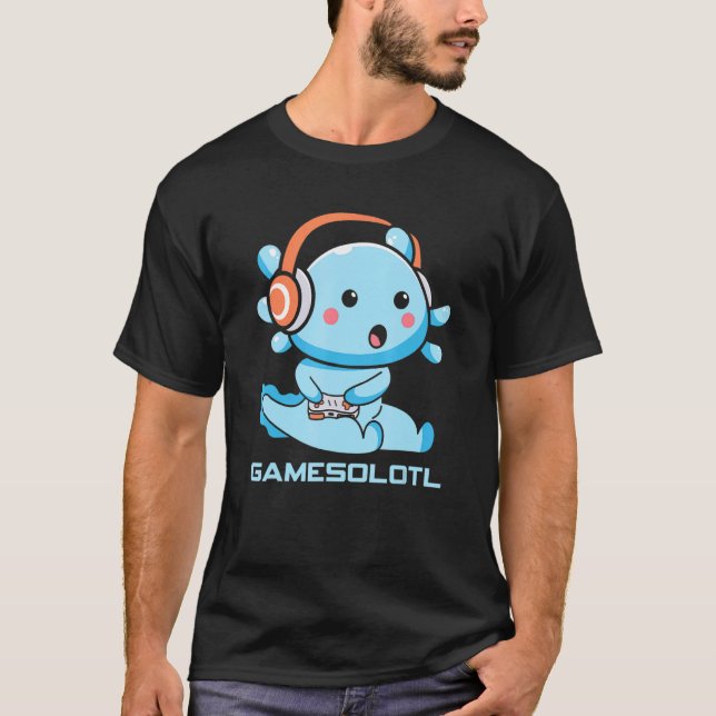 Gamesolotl Video Gamer Axolotl Gaming T-Shirt (Vorderseite)