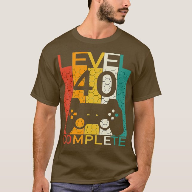 Gaming 40 Jahre alt LVL 40 abgeschlossen 98 Level  T-Shirt (Vorderseite)