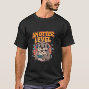 Gaming Addicdicted Animal Funny Video Gamer Otter T-Shirt