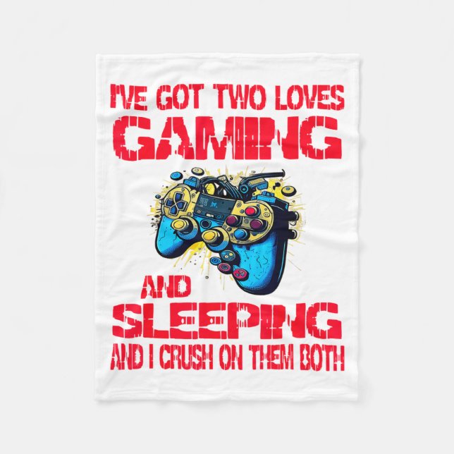 Gaming And Sleeng Gamer Valentines Day Boys Kids  Fleecedecke (Vorderseite)