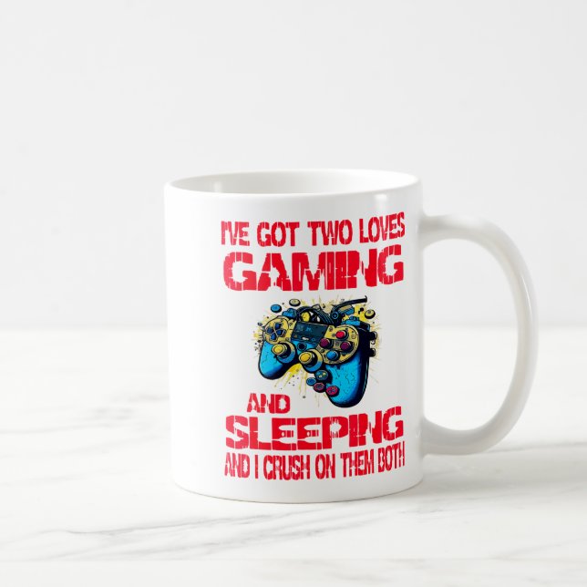 Gaming And Sleeng Gamer Valentines Day Boys Kids  Kaffeetasse (Rechts)