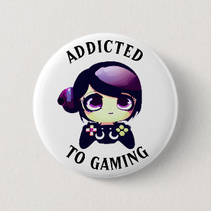 Gaming angepasst Niedlich Kawaii Girl Gamer Button