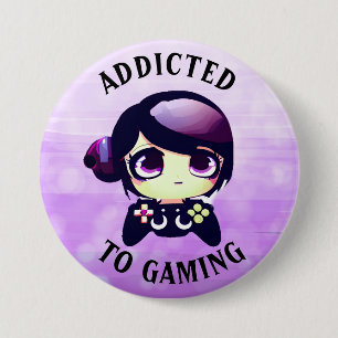 Gaming angepasst Niedlich Kawaii Girl Gamer Button