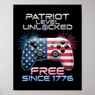 Gaming auf Gamer Level Uncked Patriot 4. Juli Gami Poster