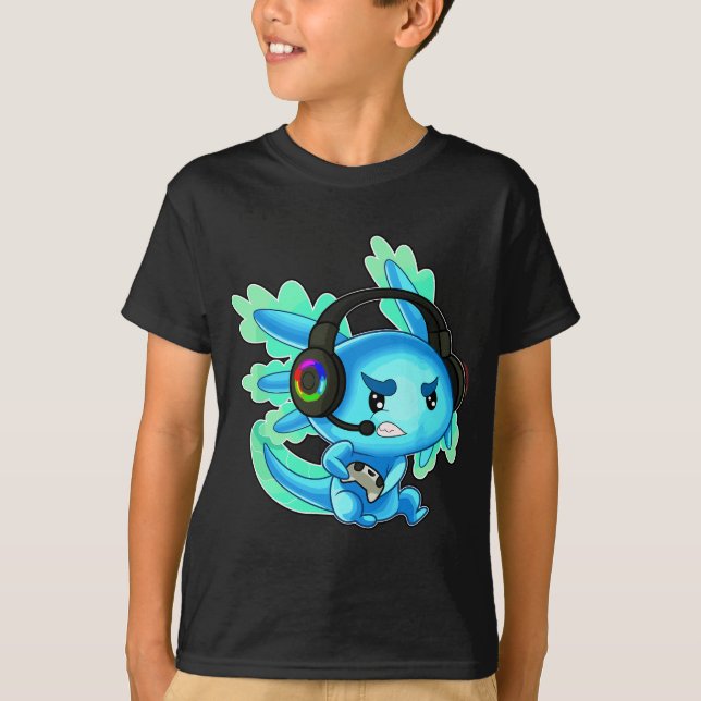 Gaming Axolotl Ambystoma Mexicanum T-Shirt (Vorderseite)