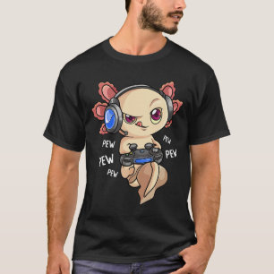 Gaming Axolotl-Shirt Kinder Jungen Gamer - Kawaii T-Shirt