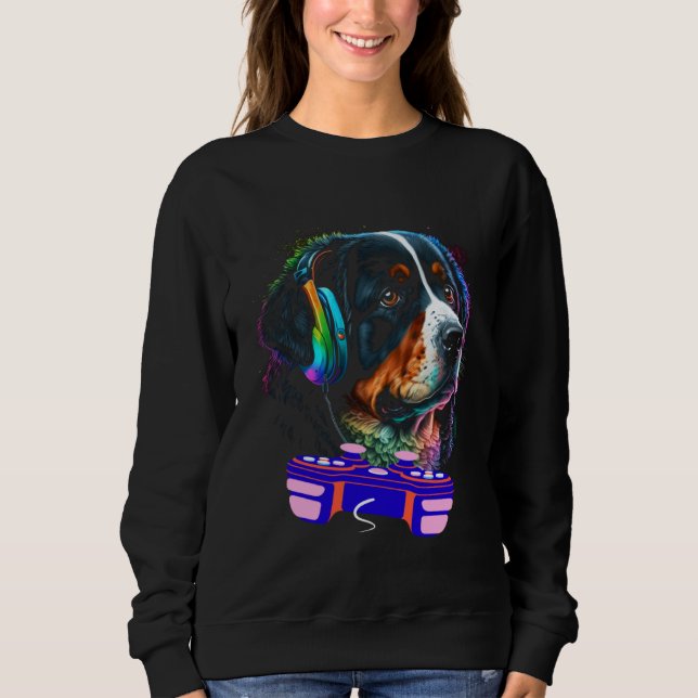 Gaming Bernese Mountain Dog Player Video Gamer  Me Sweatshirt (Vorderseite)