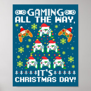 Gaming bis zum Ende Es ist Weihnachtstag Video Gam Poster