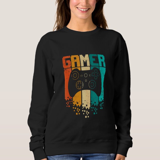 Gaming Boys Men Teens Gamer Retro Video Games Vint Sweatshirt (Vorderseite)