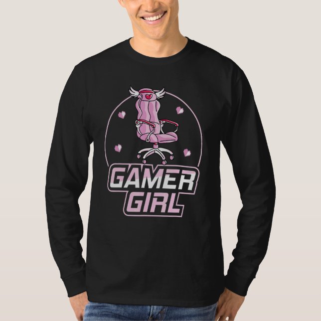 Gaming Chair Video Gamer Girl T-Shirt (Vorderseite)
