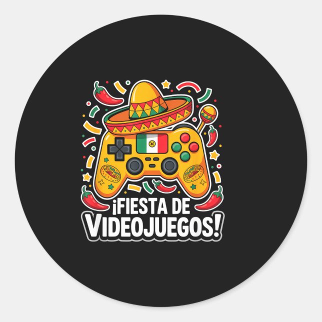 Gaming Cinco de Mayo Basketball Runder Aufkleber (Vorderseite)