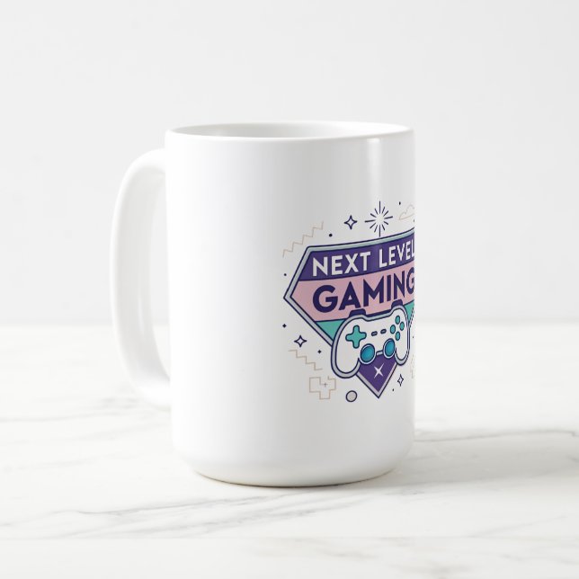 "Gaming Coffee Mug 15oz | Next Level Gaming Badge  Kaffeetasse (Vorderseite Links)