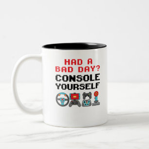 Gaming Console Funny Pub Gamer Video Games Player Zweifarbige Tasse