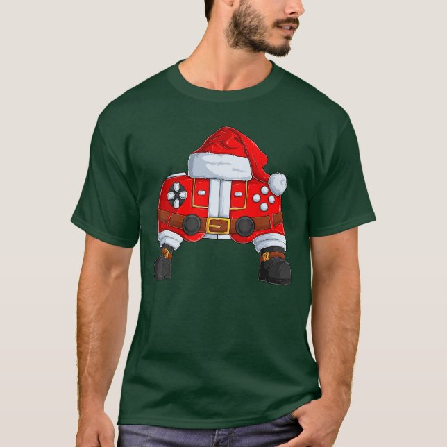Gaming Controller Christmas Santa Claus Men Boys G T-Shirt (Vorderseite)
