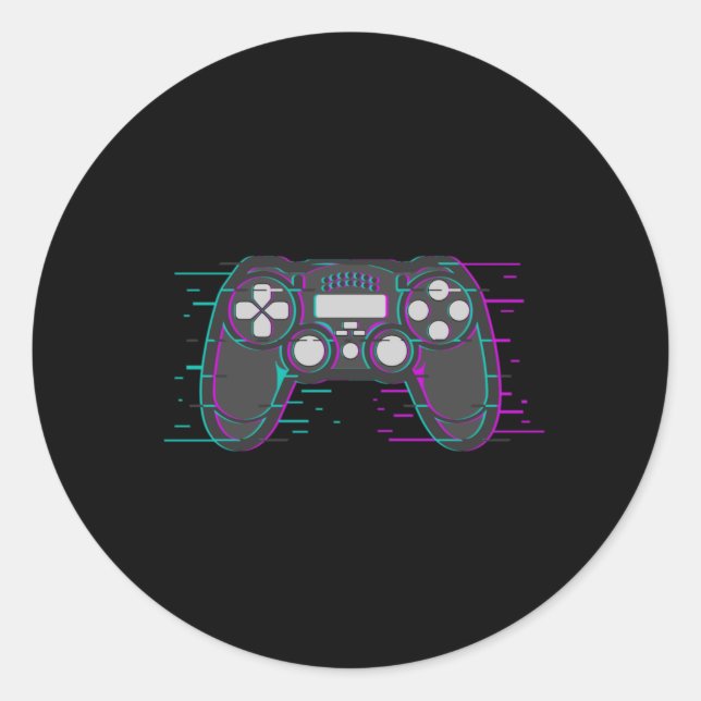 Gaming Controller Game Gamer Video Game Geschenkid Runder Aufkleber (Vorderseite)