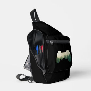 Gaming-Controller und Waldschutz Crossbody Bag