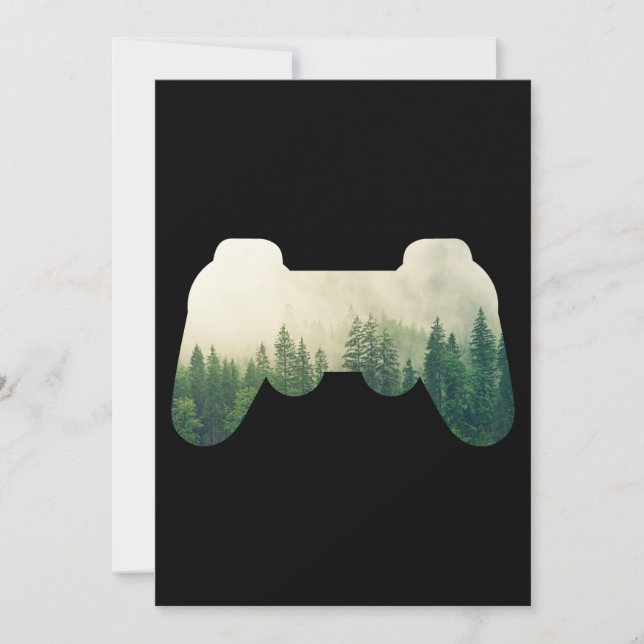 Gaming-Controller und Waldschutz Einladung (Vorderseite)