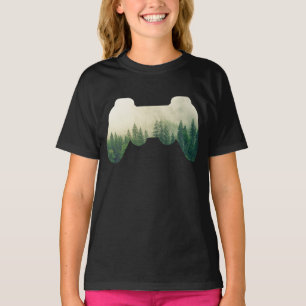 Gaming-Controller und Waldschutz T-Shirt