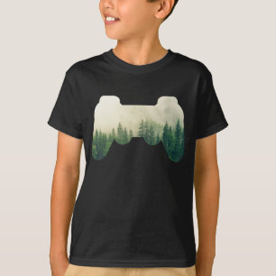Gaming-Controller und Waldschutz T-Shirt