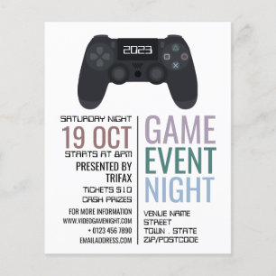Gaming-Controller, Video-Gamer-Eventwerbung Flyer