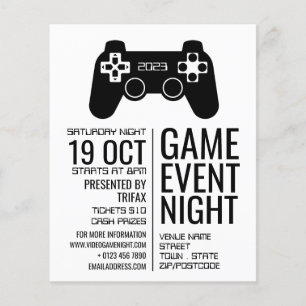 Gaming-Controller, Video-Gamer-Eventwerbung Flyer