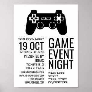 Gaming-Controller, Video-Gamer-Eventwerbung Poster