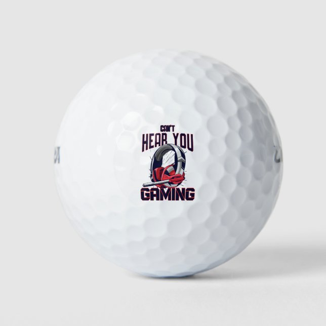 Gaming-Design mit Headset Golfball (Vorderseite)