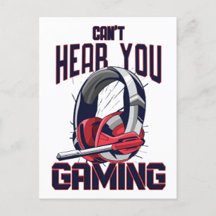 Gaming-Design mit Headset Postkarte