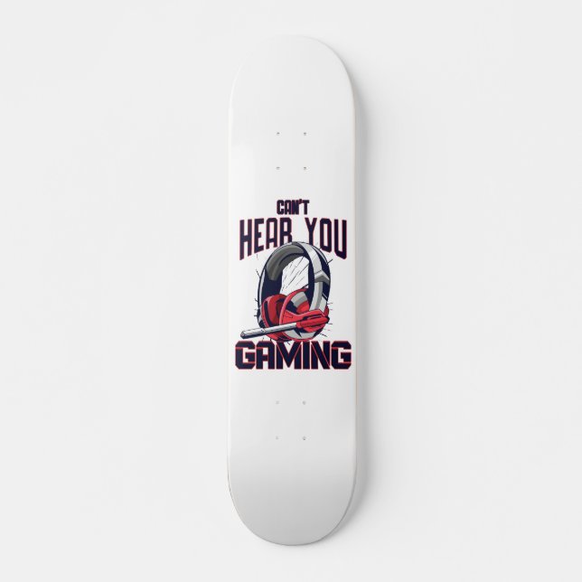 Gaming-Design mit Headset Skateboard (Vorne)