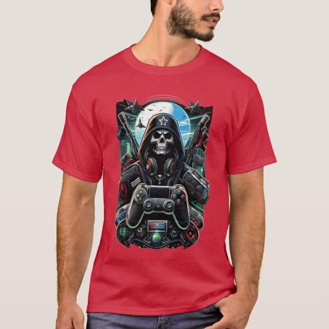 Gaming-Design-Vintage-Mädchen T-Shirt (Vorderseite)