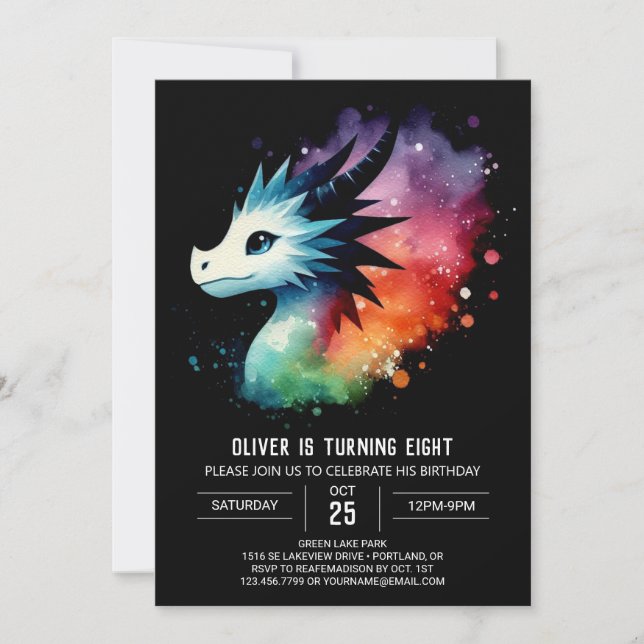 Gaming Dragon Birthday Digital Einladung (Vorderseite)