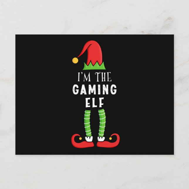 Gaming Elf Weihnachts Matching Familiengeschenk Postkarte (Vorderseite)