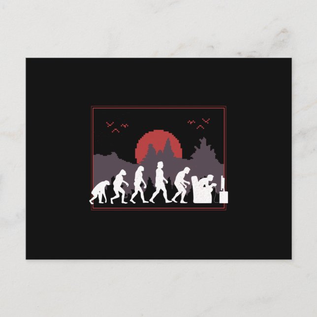 Gaming Evolution Funny Postkarte (Vorderseite)