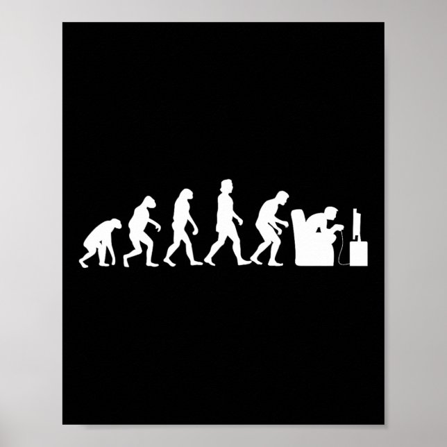 Gaming Evolution Funny Retro Video Game Gamer Nerd Poster (Vorne)