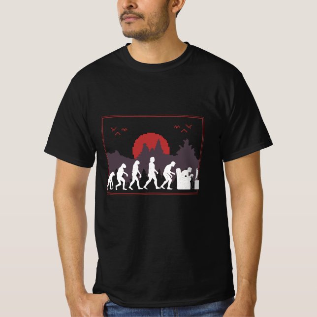 Gaming Evolution Funny T-Shirt (Vorderseite)