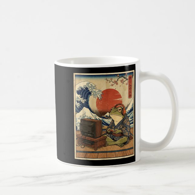 Gaming Frog Art Ukiyo-e Japanese Gamer Anime Men W Kaffeetasse (Rechts)
