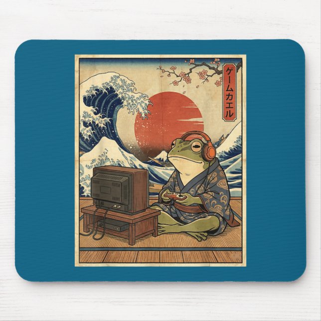 Gaming Frog Art Ukiyo-e Japanese Gamer Anime Men W Mousepad (Vorne)