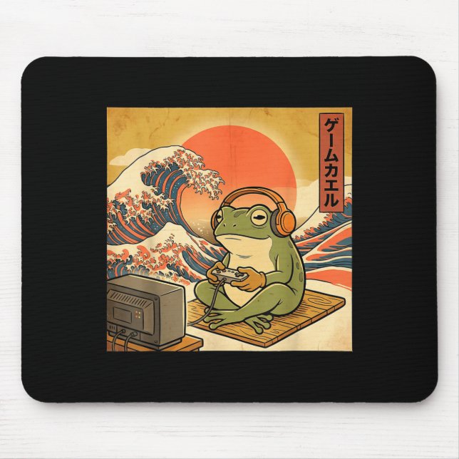 Gaming Frog Art Ukiyo-e Japanese Gamer Anime Men W Mousepad (Vorne)