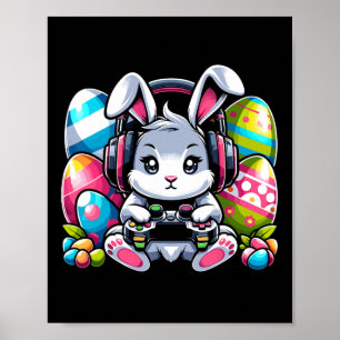 Gaming Frohe Ostern Tag Hase Ei Lustig Jungen Kind Poster