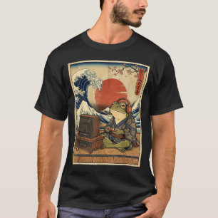 Gaming-Frosch-Kunst Ukiyo-e Japanischer Gamer Anim T-Shirt
